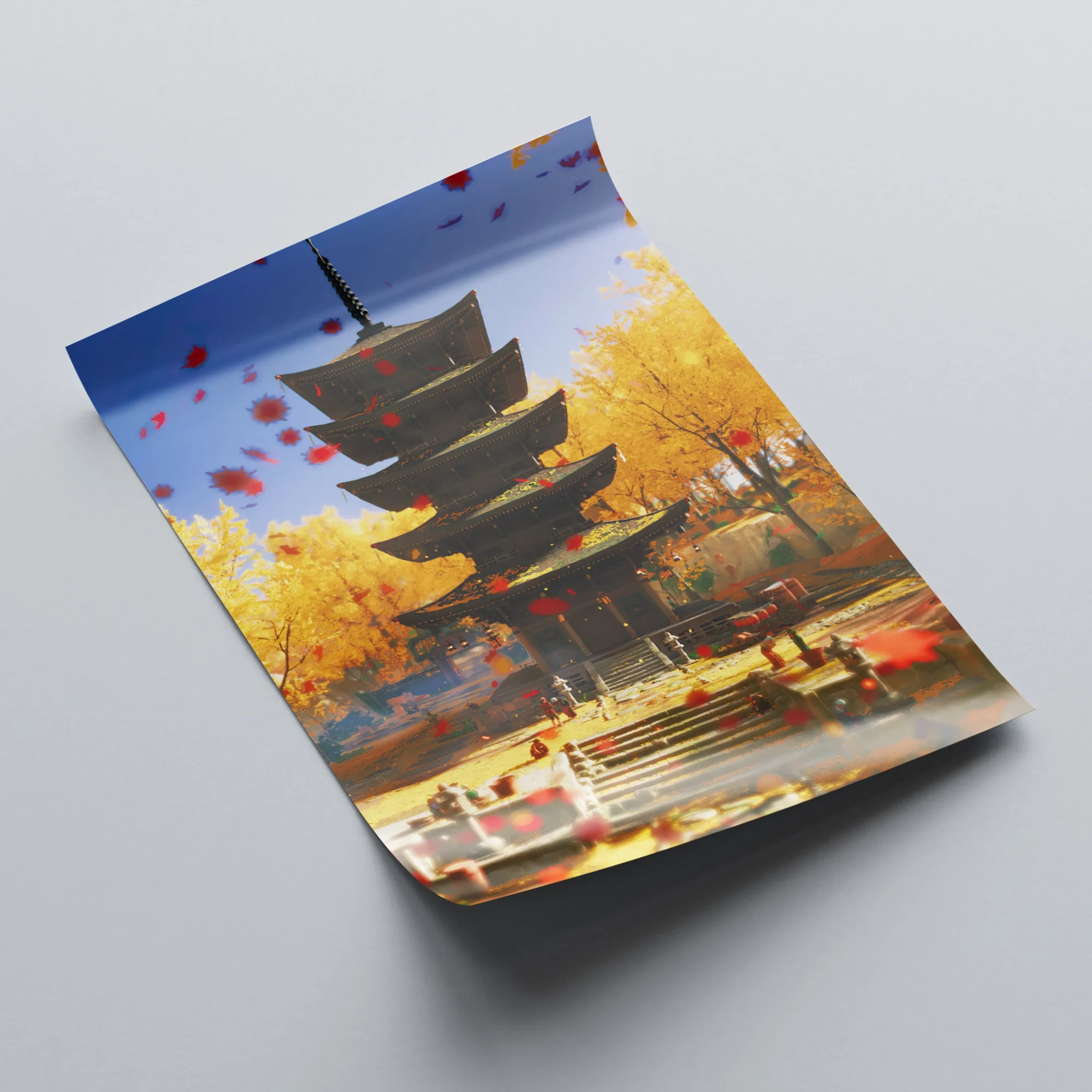 Ghost of Tsushima Castle and Forest Scene Art Poster