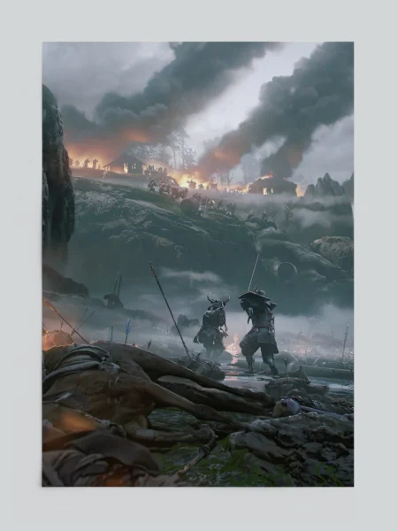 Ghost of Tsushima Epic Battlefield Scene Poster