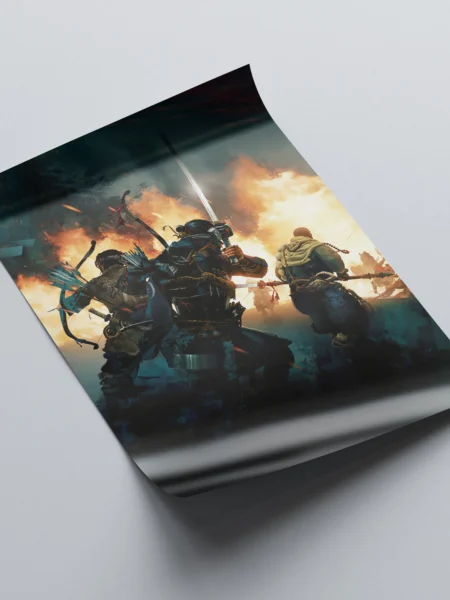 smpos163 ghost of tsushima epic invasion battle poster product rollover