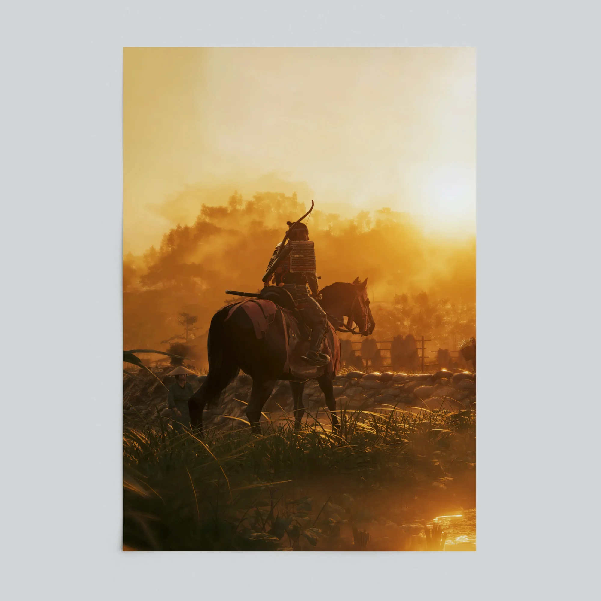 Ghost of Tsushima Feudal Village Scene Poster