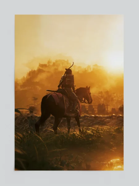 Ghost of Tsushima Feudal Village Scene Poster