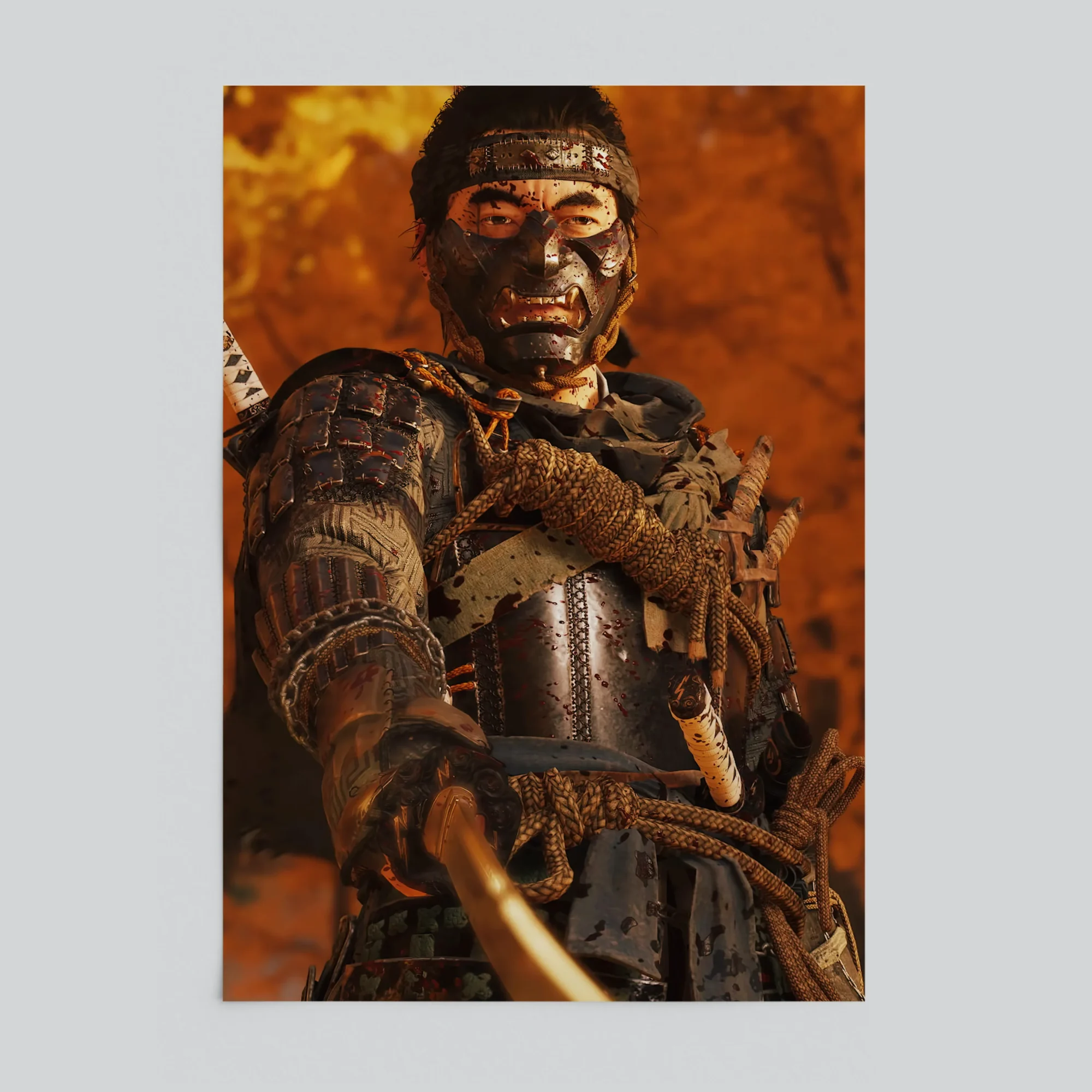 Ghost of Tsushima Masked Samurai Art Poster