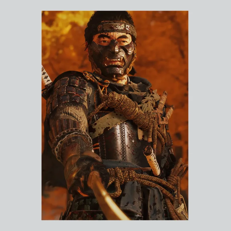 Ghost of Tsushima Masked Samurai Art Poster