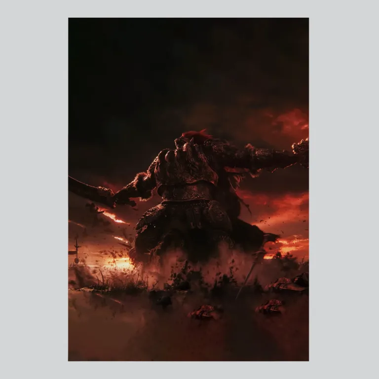 Elden Ring Starscourge Radahn Battle Scene Poster