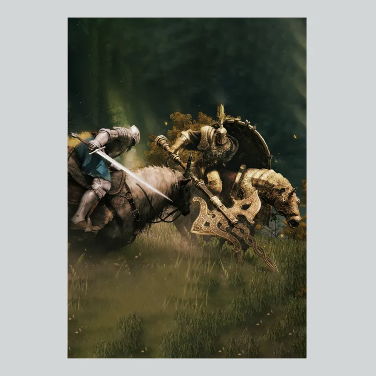 Elden Ring Golden Sentinel Tree Boss Battle Poster