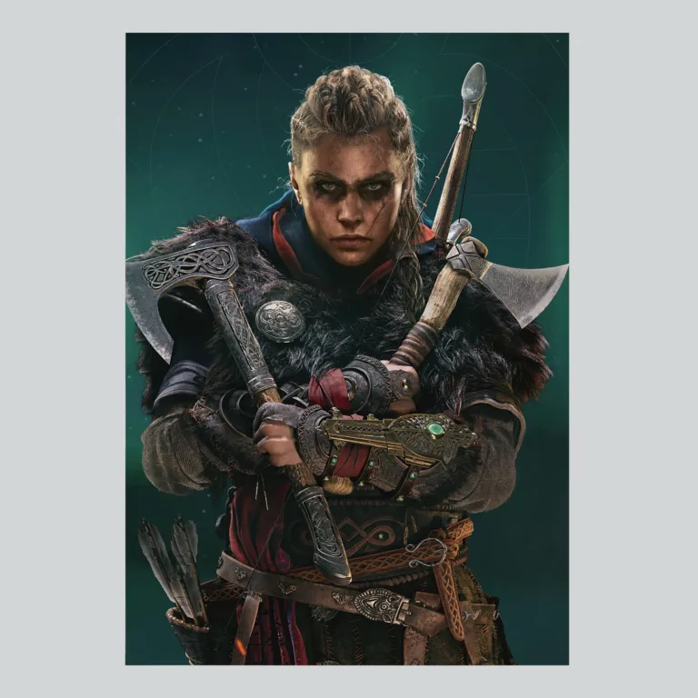 Assassins Creed Valhalla Powerful Shieldmaiden Fury Poster