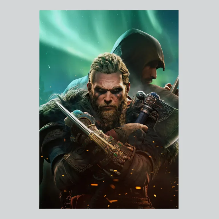 Assassins Creed Valhalla Dramatic Warrior Showdown Poster