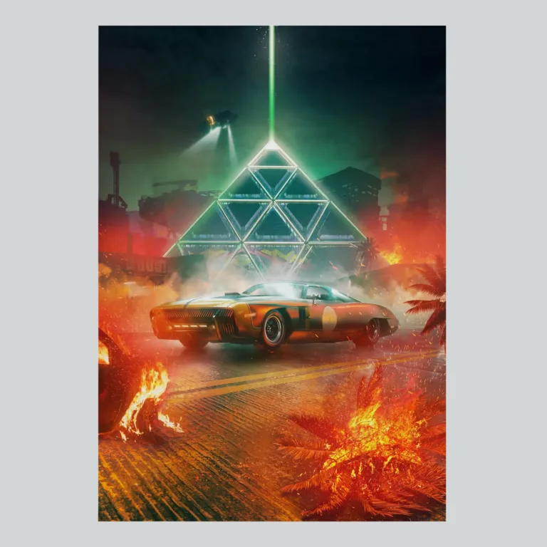 Cyberpunk 2077 Dogtown Phantom Liberty DLC Pyramid Poster