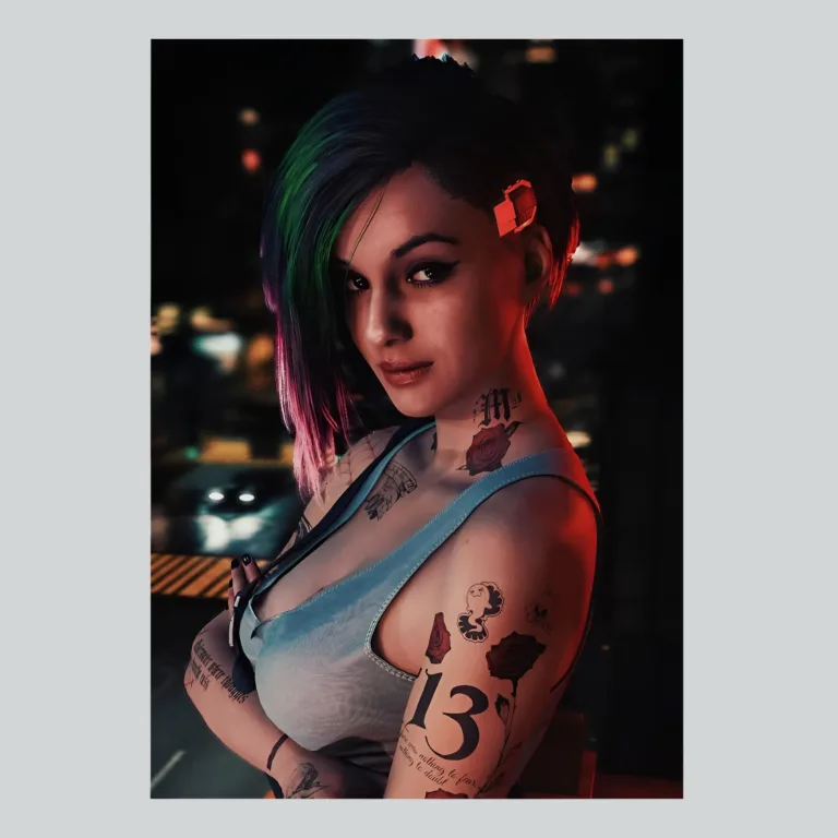 Cyberpunk 2077 Judy Alvarez Character Study Art Poster