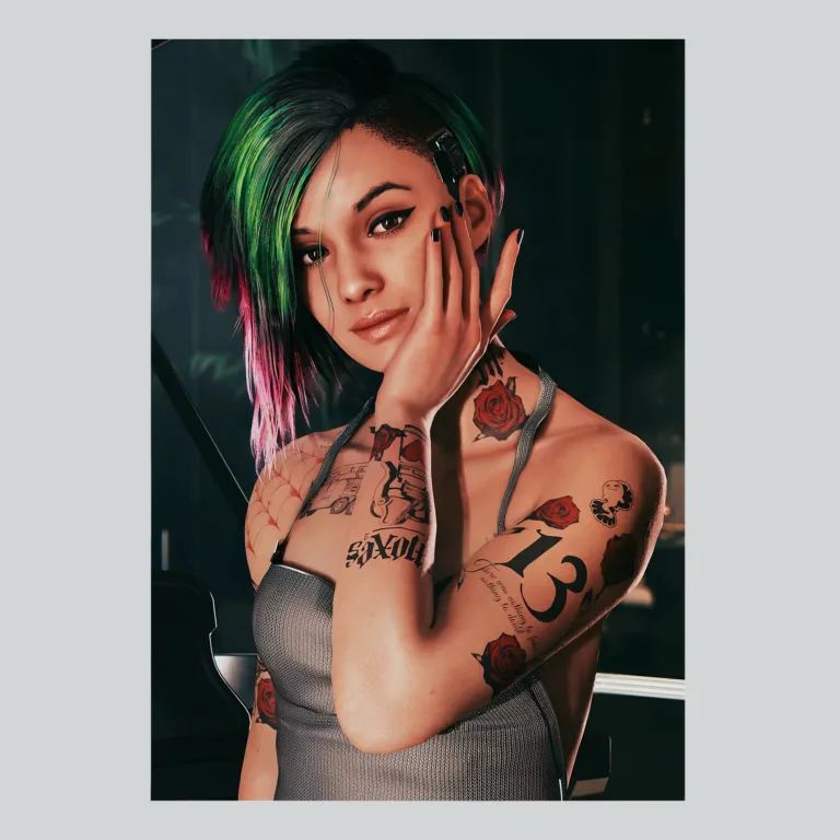 Cyberpunk 2077 Judy Alvarez Portrait Gaming Art Poster