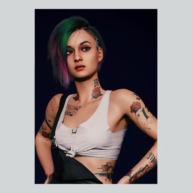 Cyberpunk 2077 Judy Alvarez Dynamic Pose Art Poster