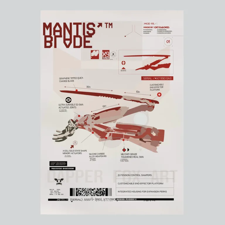 Cyberpunk 2077 Mantis Blades Cyberware Tech Poster