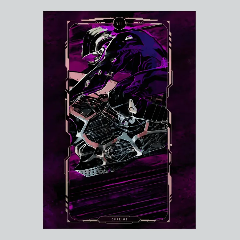 Cyberpunk 2077 The Chariot Tarot Card Art Poster