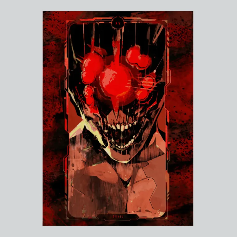 Cyberpunk 2077 The Devil Tarot Card Art Poster
