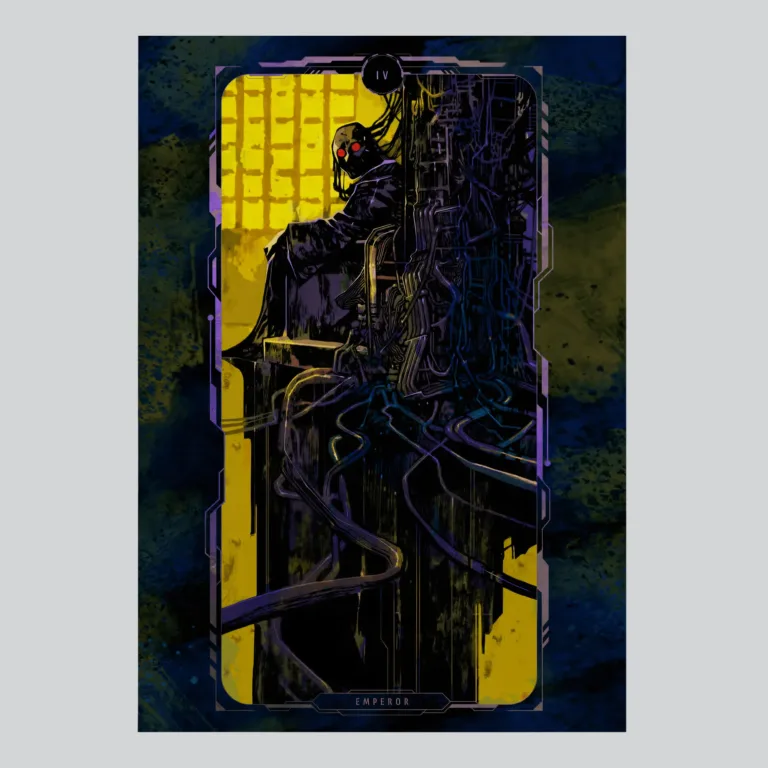 Cyberpunk 2077 The Emperor Tarot Card Art Poster