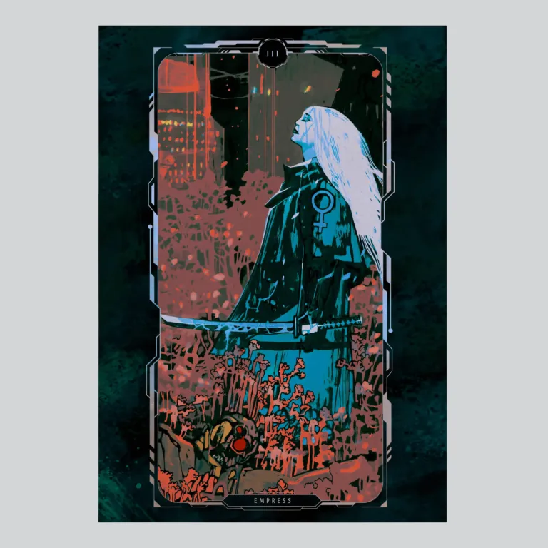 Cyberpunk 2077 The Empress Tarot Card Art Poster