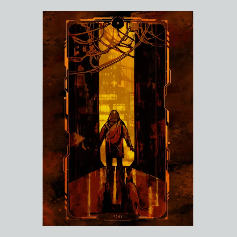 Cyberpunk 2077 The Fool II Tarot Card Art Poster