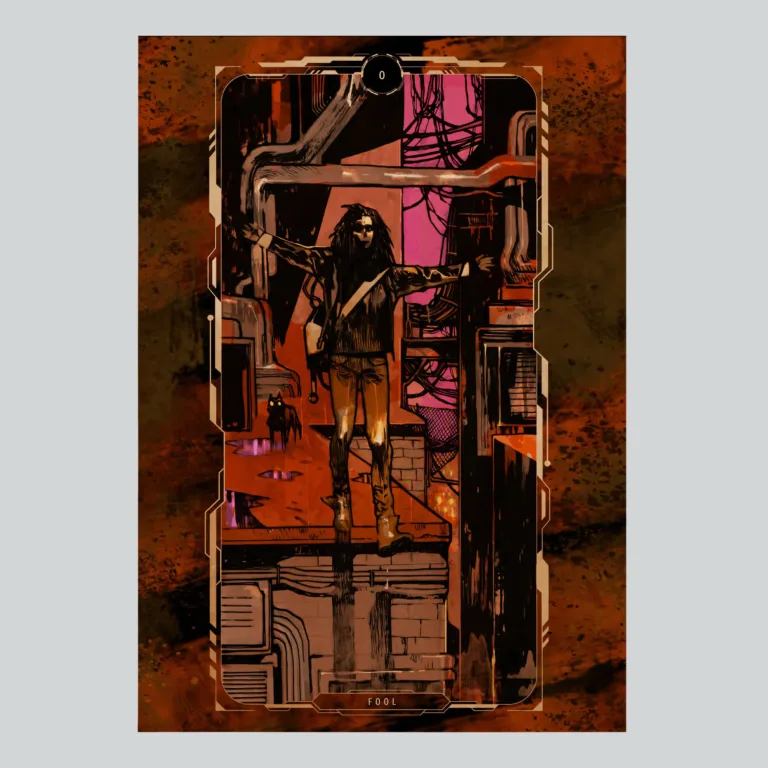 Cyberpunk 2077 The Fool III Tarot Card Art Poster