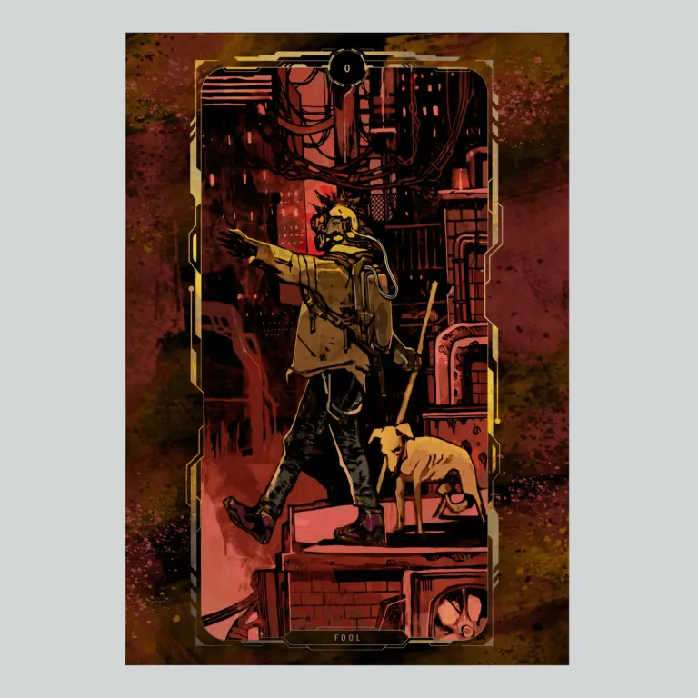 Cyberpunk 2077 The Fool Tarot Card Art Poster
