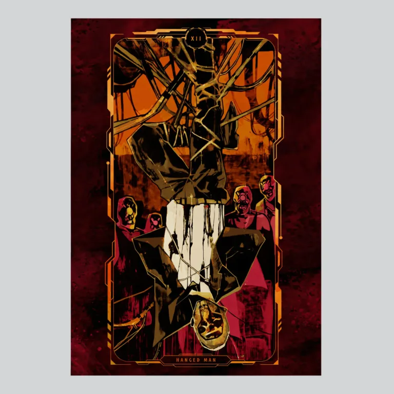 Cyberpunk 2077 The Hanged Man Tarot Art Poster