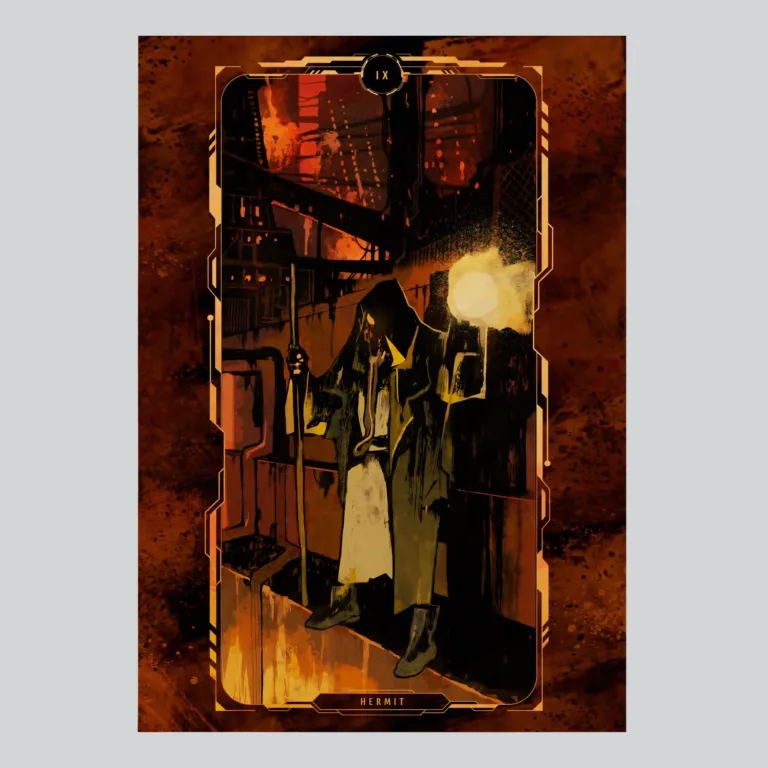 Cyberpunk 2077 The Hermit Tarot Card Art Poster