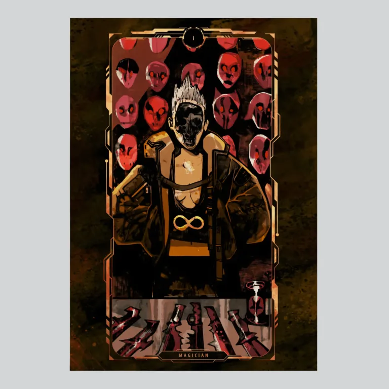 Cyberpunk 2077 The Magician Tarot Art Poster
