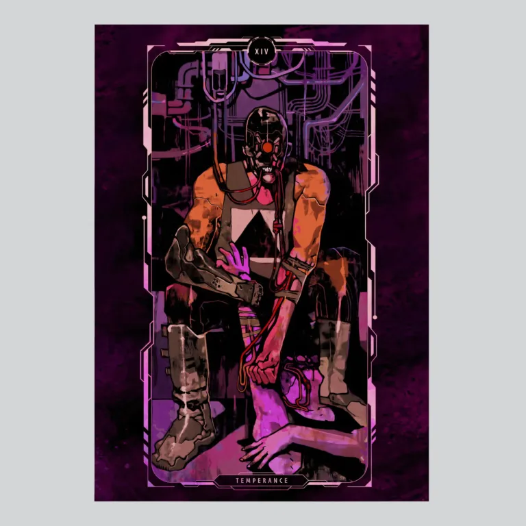 Cyberpunk 2077 Temperance Tarot Card Art Poster