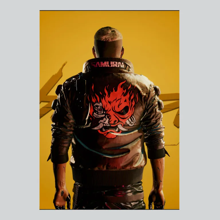 Cyberpunk 2077 V Wearing Samurai Jacket Art Poster