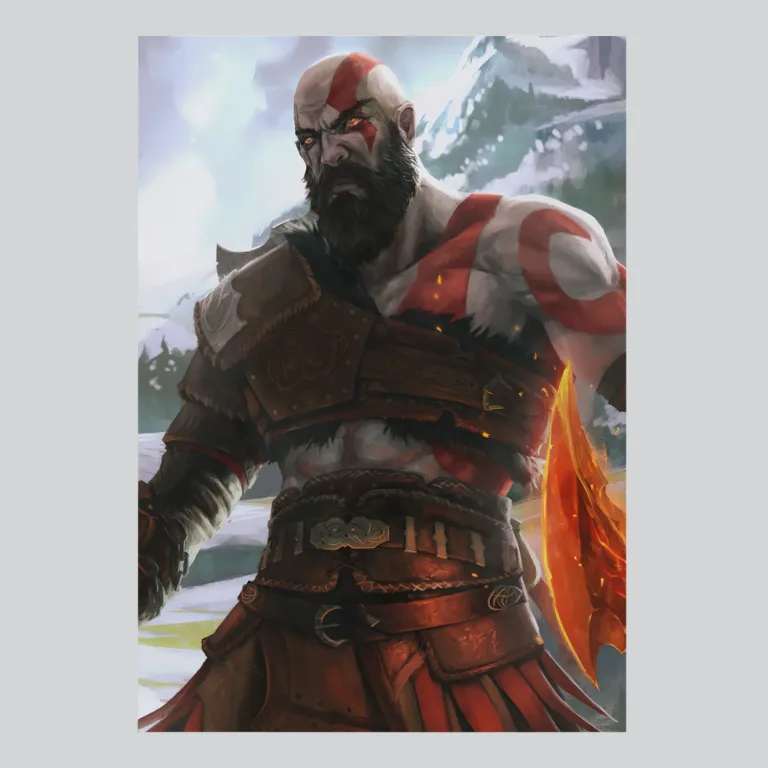 God of War Ragnarok Artistic Portrait Poster