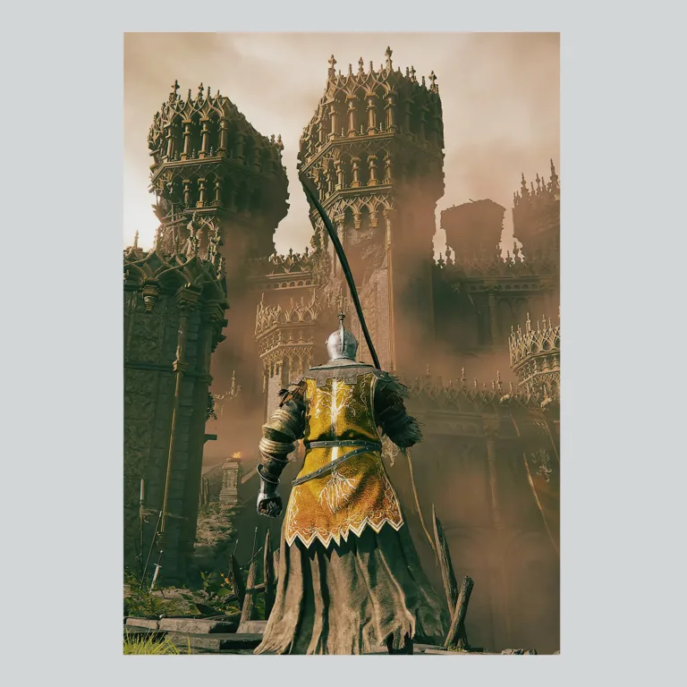 Elden Ring Ancient Castle Battle Scene Poster